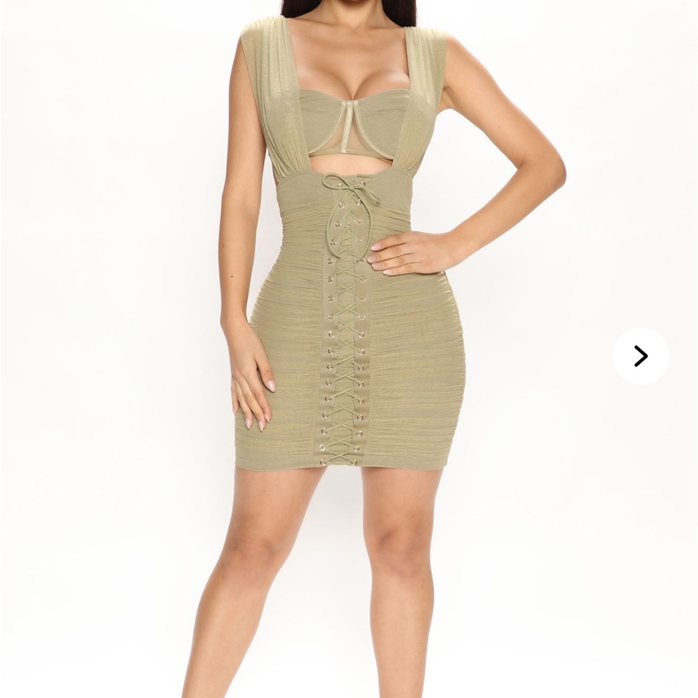 Olive Green Sleeveless Dress